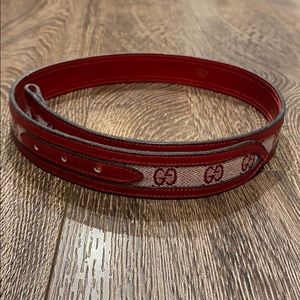 Vintage Red Logo Gucci Belt without buckle